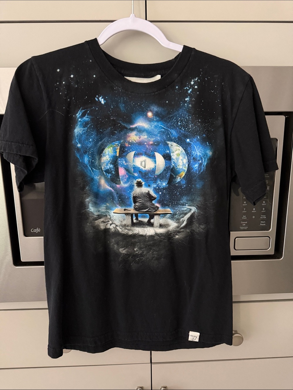 Black Graphic Space-Scene Men’s T-Shirt